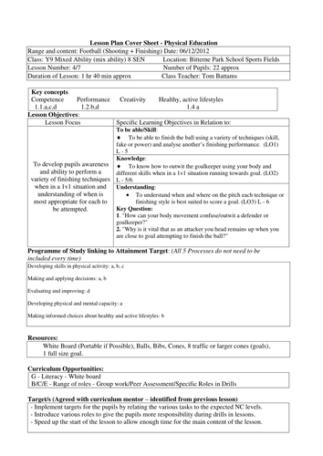 Football Shooting And Finishing Teaching Resources