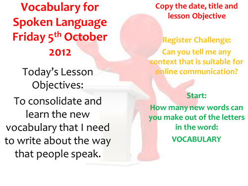 Spoken Language Study Lesson 3 vocabulary / terms