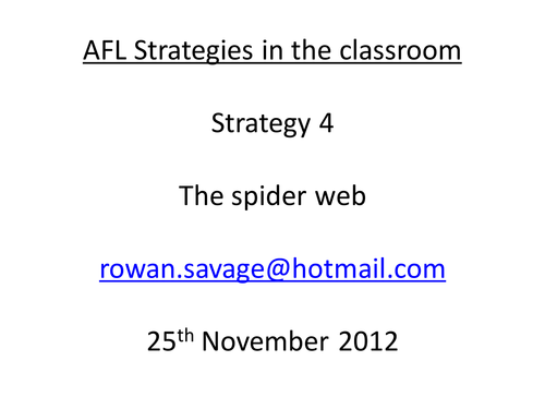 AFL Strategies 4 - spider web