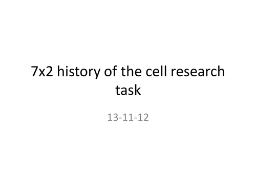 History of the cell ICT lesson plan