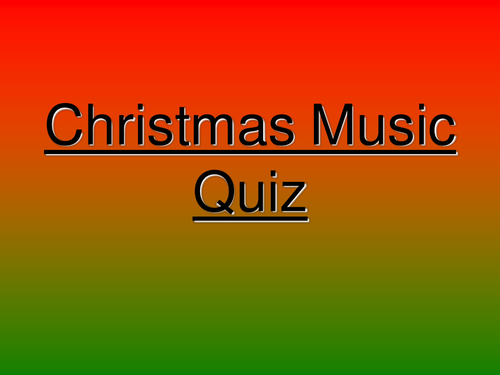Music Christmas Quiz