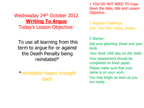 2012 Death Penalty Lesson 9 - Planning