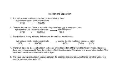 Reaction and separation