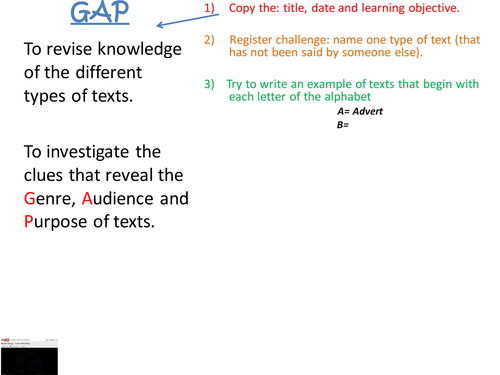 Text Types Scheme 2012 Lesson 1 Types of Texts