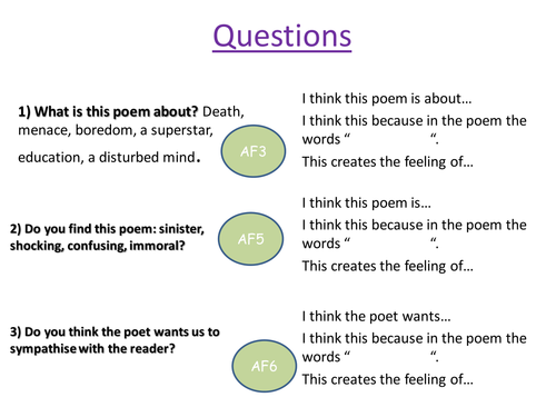 Poetry Scheme - 3 Poems - Lesson 6 Linking poems