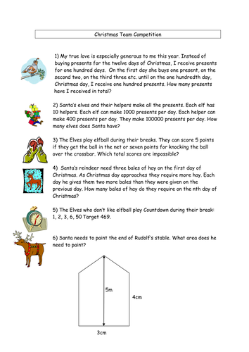 Year 8 Christmas team competition