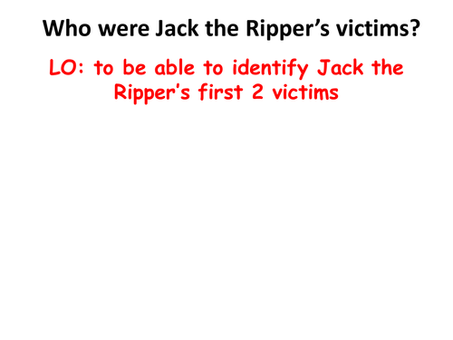 Jack the Ripper's first victims