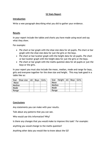 Stats Report - Shoe size/height of your year