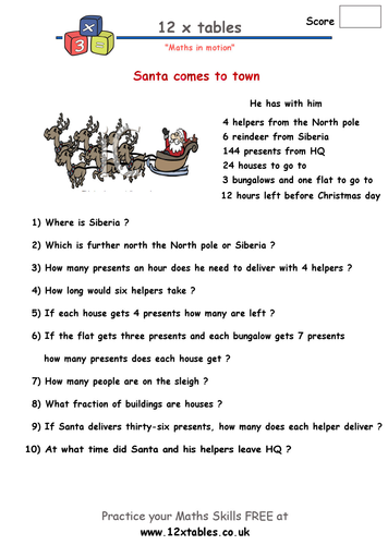 Christmas problem solving 'Santa comes to town'