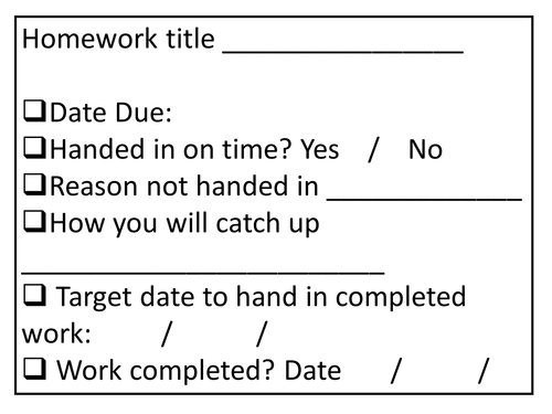 Homework checker classbook labels