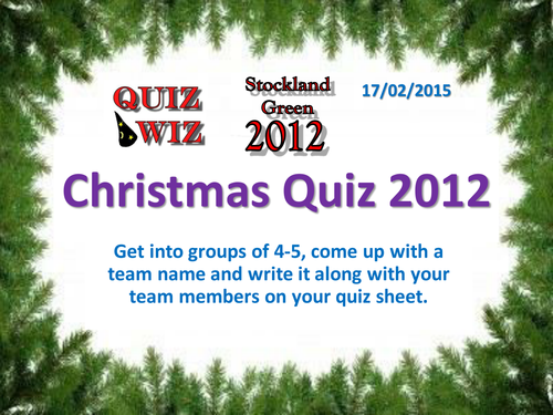 Christmas Quiz 2012