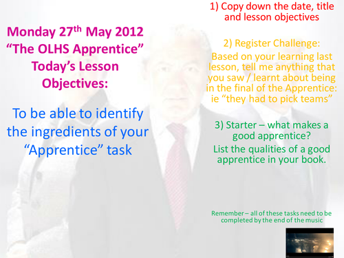 The Apprentice 2012 Lesson