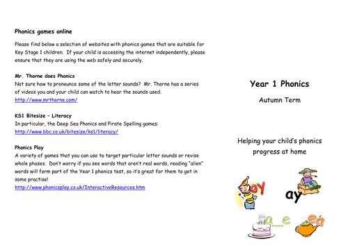 Phonics flyer for parents - autumn term