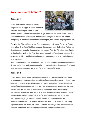 MATERIALIEN ZUM FILM Was tun wenn's brennt?