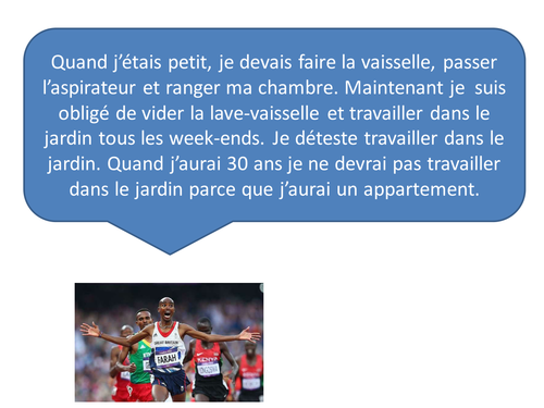 Speaking stimulus for household chores