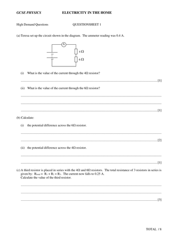 Elechome  GCSE question and answers