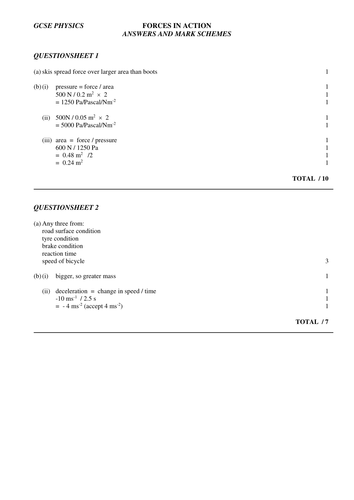 GCSE forces questions and answers