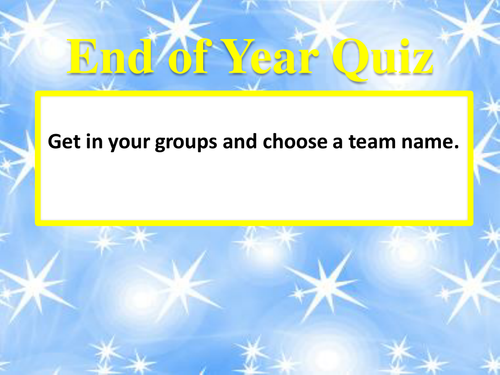 End Of Year Quiz - Cross Curricular