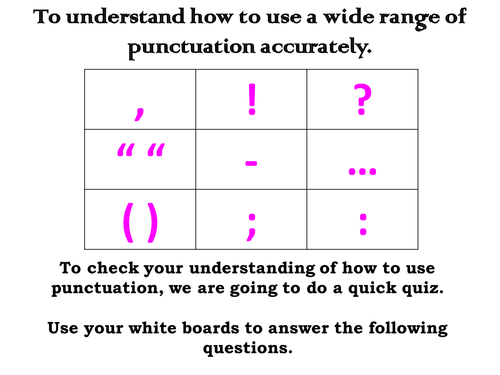 Missing In Action - Punctuation Starter