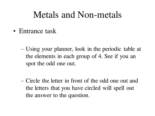 Metals and non metals