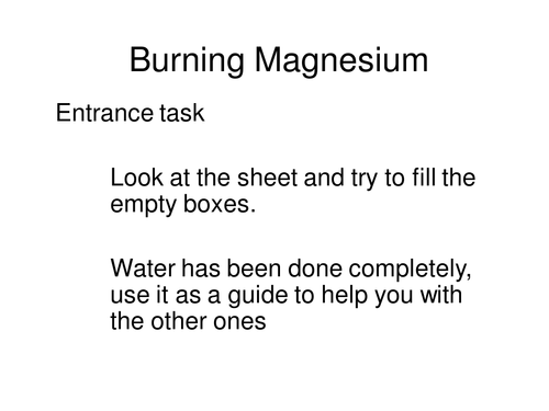 Burning Magnesium ppt