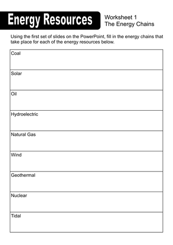 Generating Electricity and Energy Chains Lesson by ...