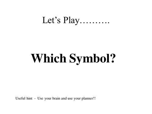 Elements and symbols