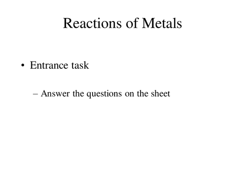 Reactions of metals ppt