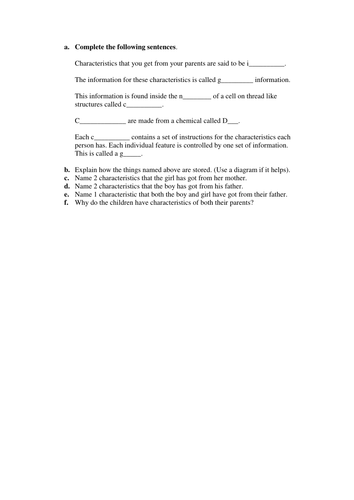 Egg and sperm inheritance