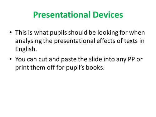 Prsenetational Devices - Guide to Spotting