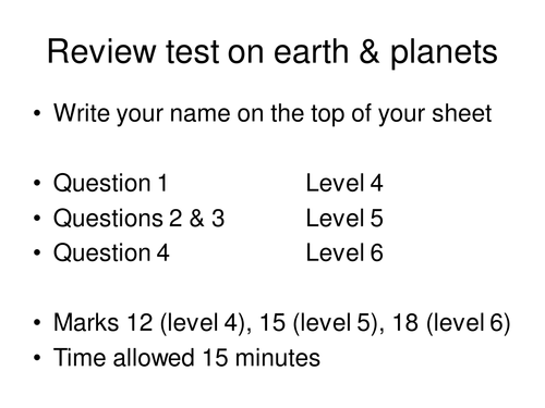 Solar system lesson 3