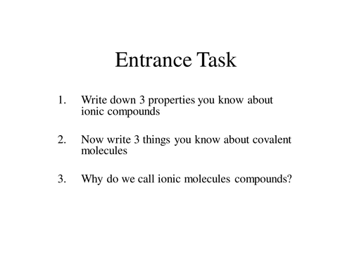 Ionic and covalent bonds | Teaching Resources