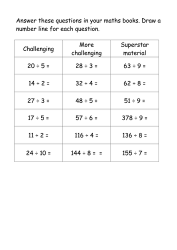 year 4 division homework