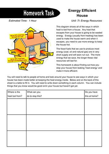 worksheet 1 grade house dazayling by Homework Energy House Efficient The