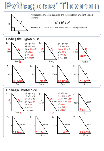 Worksheet Pythagorean Theorem Worksheet pythagorean theorem worksheet answers pythagoras by timcw teaching resources tes