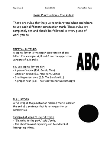 Basic Punctuation - The Rules