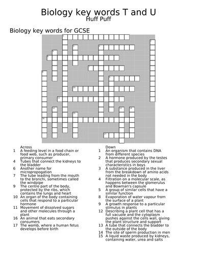 Biology Key words T-U