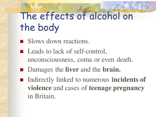 The effects of alcohol on the body