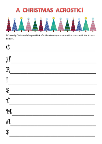 Christmas Literacy activities