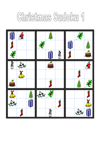 christmas themed sudoku puzzles teaching resources