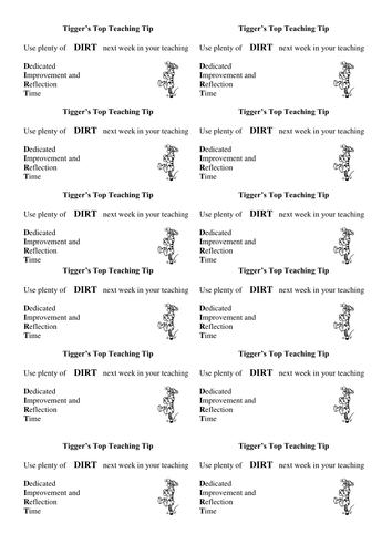 Teaching tips staff cards