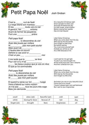 petit papa noel.chanson lyrics