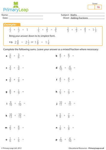 Adding fractions