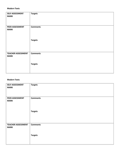 Modern Texts: Literature exam