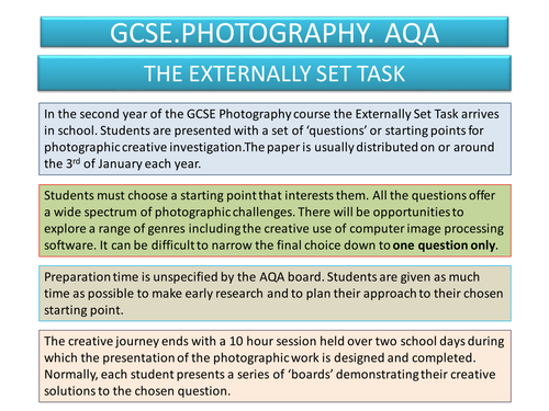 The Externally Set task paper AQA 2013