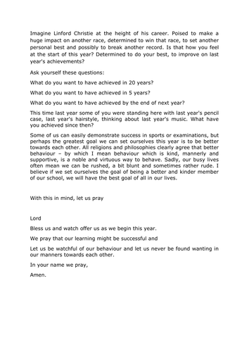 Assembly for a new term