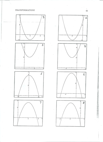 Quadratic Transformation Worksheet - Worksheet Section 4 1 Student