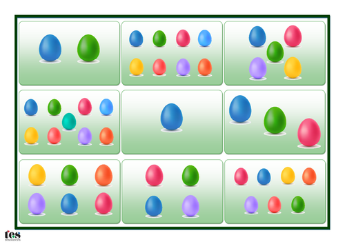 Easter Egg Counting Lotto, 1-9