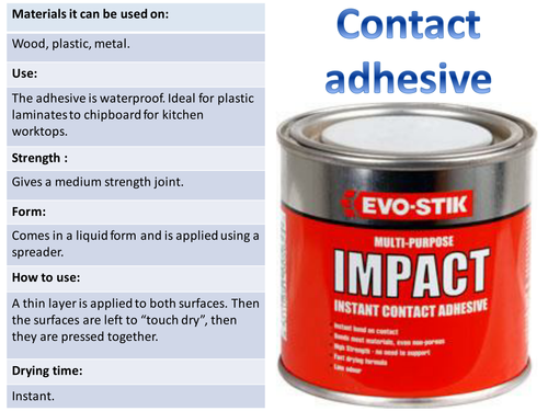Adhesives fact sheets