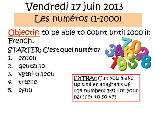 Les numeros (1-1000)